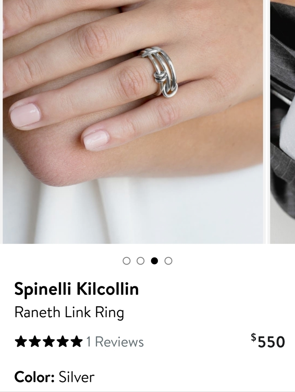 Spinelli Kilcollin Raneth Link Ring in Silver. Not Pack Original. # 106